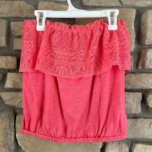 Coral Lace Tube Top size S